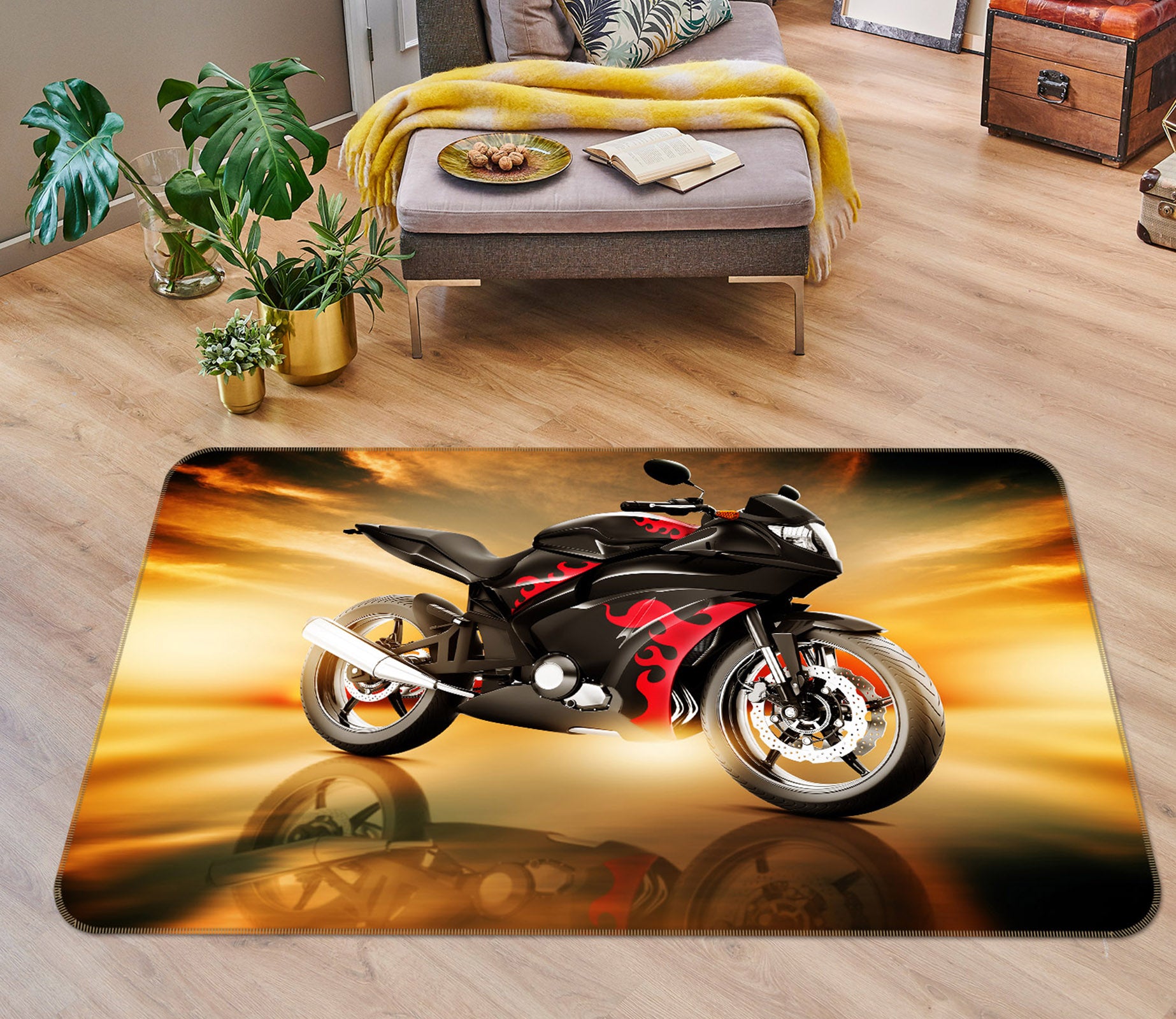 3D Motorcycle 38229 Vehicle Non Slip Rug Mat