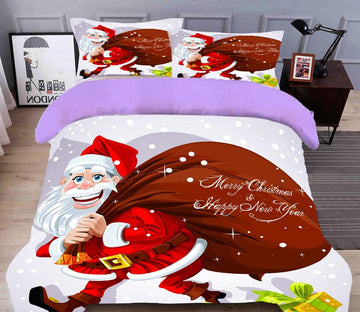 3D Santa Claus 45115 Christmas Quilt Duvet Cover Xmas Bed Pillowcases