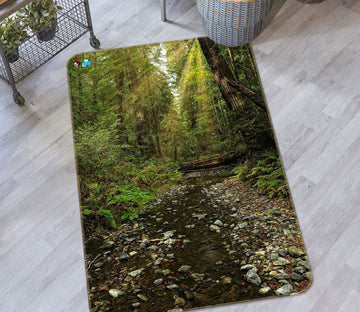 3D Forest Stream 62065 Kathy Barefield Rug Non Slip Rug Mat