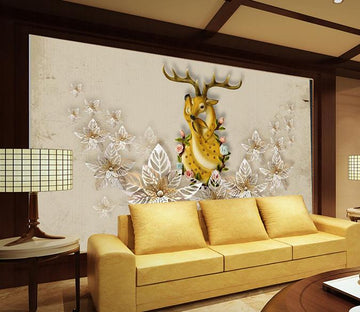 3D Golden Deer 521 Wall Murals Wallpaper AJ Wallpaper 2 