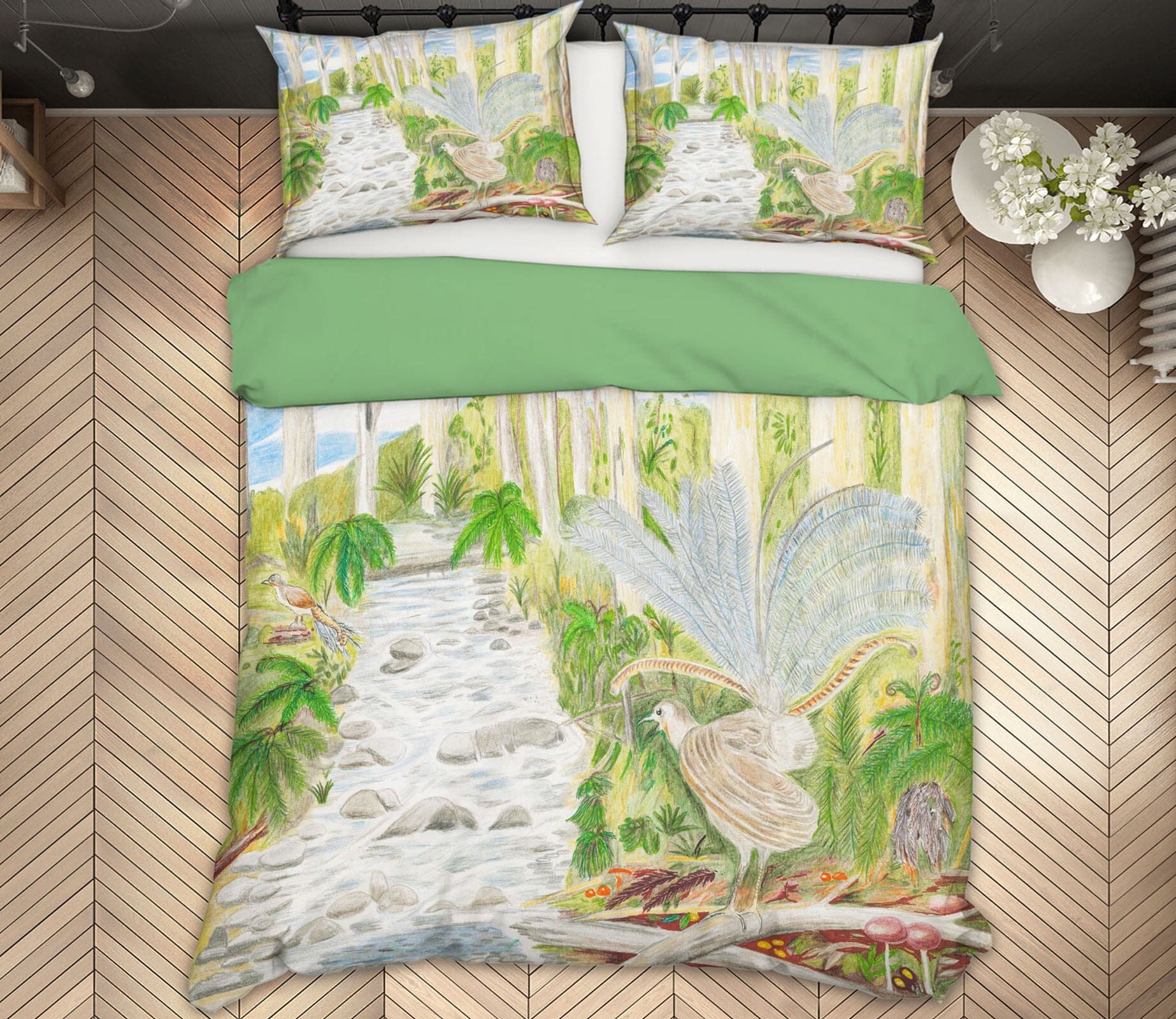 3D Forest Path 031 Michael Sewell Bedding Bed Pillowcases Quilt Quiet Covers AJ Creativity Home 
