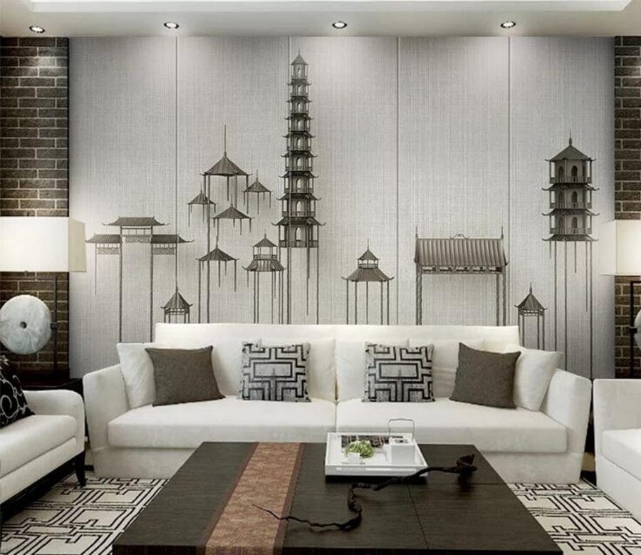 3D Sketch Building WC159 Wall Murals Wallpaper AJ Wallpaper 2 