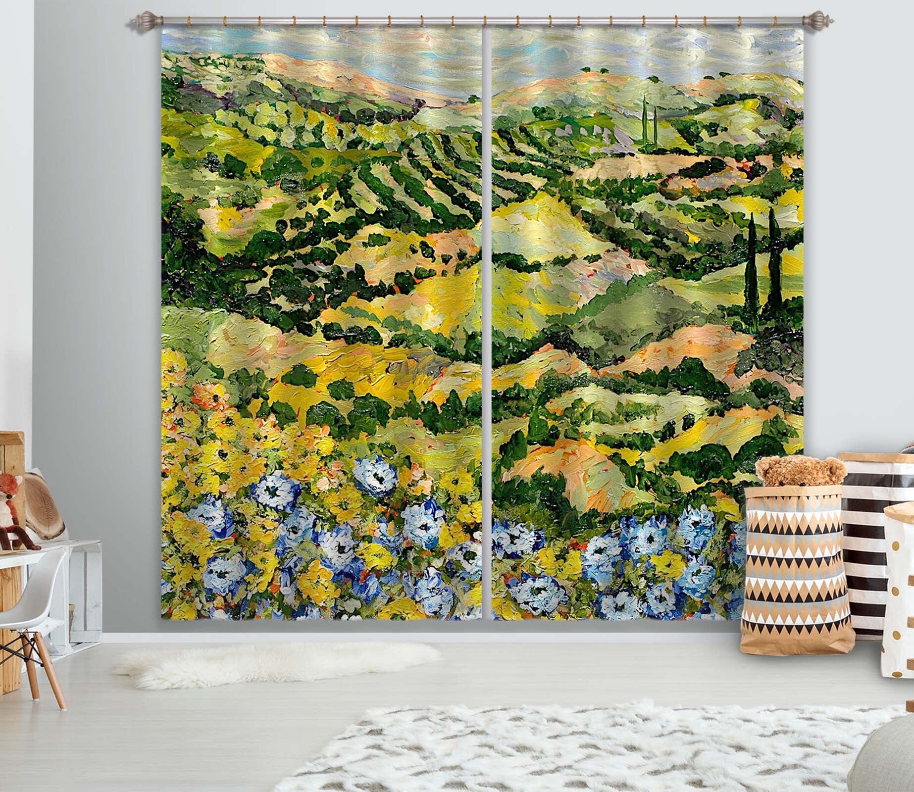 3D Spring Garden 130 Allan P. Friedlander Curtain Curtains Drapes Curtains AJ Creativity Home 