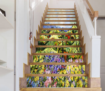 3D Colorful Flowers Hillside 89170 Allan P. Friedlander Stair Risers
