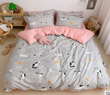 3D Cat Pattern 18049 Bed Pillowcases Quilt
