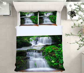 3D Waterfall Grass 15116 Bed Pillowcases Quilt