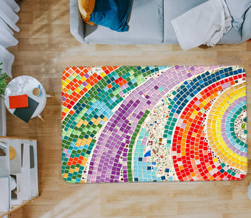 3D Rainbow Cube 33004 Non Slip Rug Mat