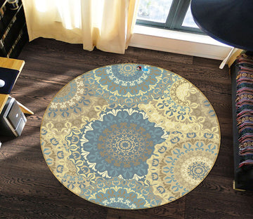 3D Circle Pattern 64140 Round Non Slip Rug Mat
