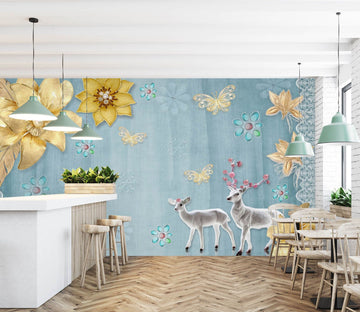 3D Yellow Flowers 1548 Wall Murals Wallpaper AJ Wallpaper 2 