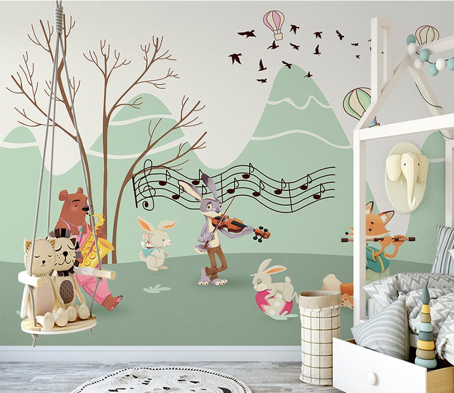 3D Animal Music WC002 Wall Murals Wallpaper AJ Wallpaper 2 
