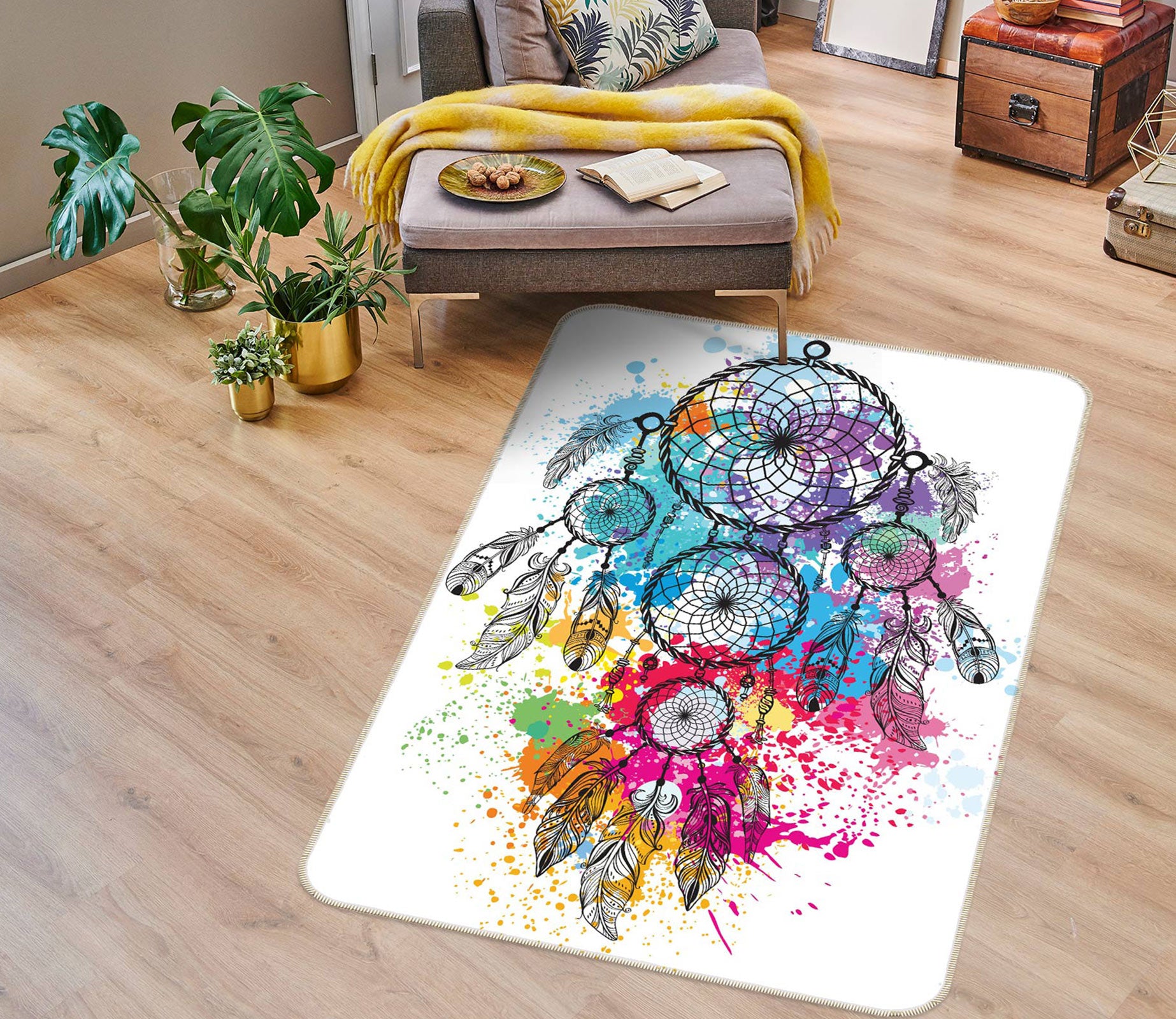 3D Color Dream Catcher 37141 Non Slip Rug Mat