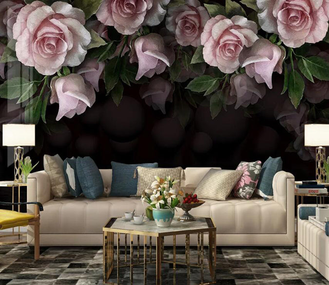 3D Pink Flowers 1963 Wall Murals Wallpaper AJ Wallpaper 2 
