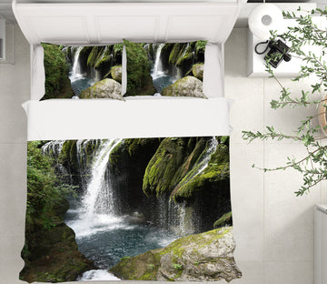 3D Mountain Waterfall 19201 Bed Pillowcases Quilt