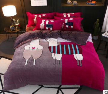 3D Alpaca 17010 Bed Pillowcases Quilt