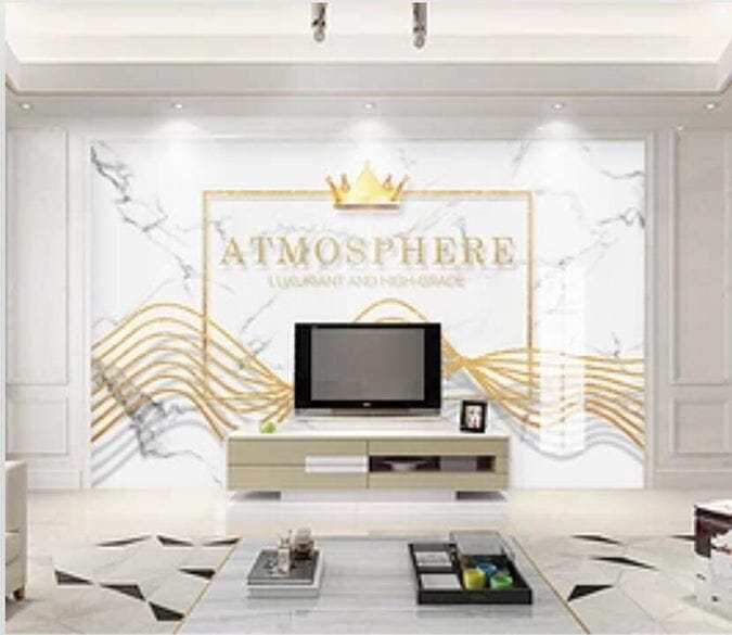 3D Golden Wave 2117 Wall Murals Wallpaper AJ Wallpaper 2 