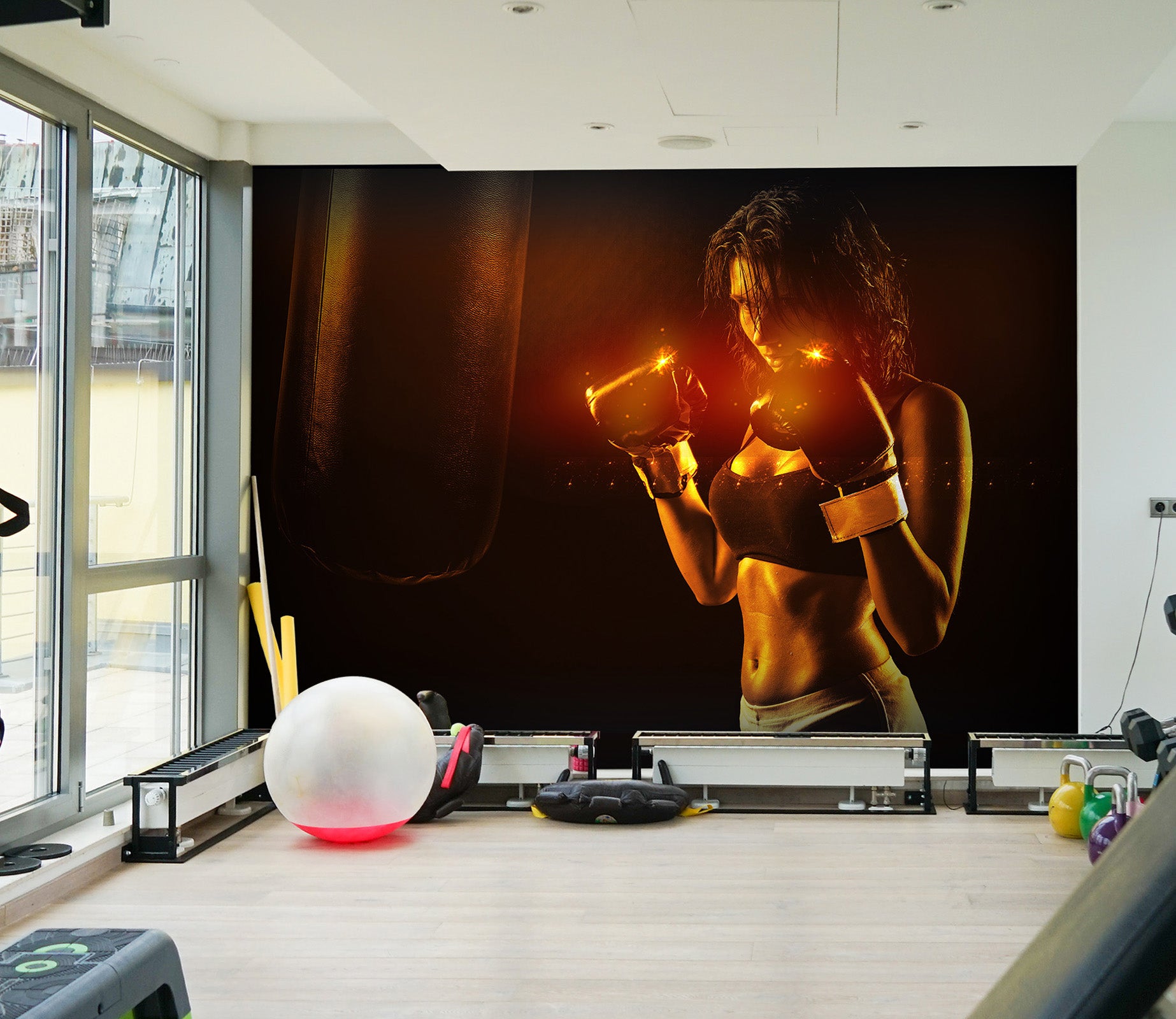 3D Lady Boxing 043 Wall Murals Wallpaper AJ Wallpaper 2 