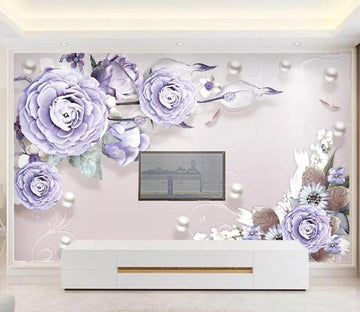 3D Purple Flowers 136 Wall Murals Wallpaper AJ Wallpaper 2 