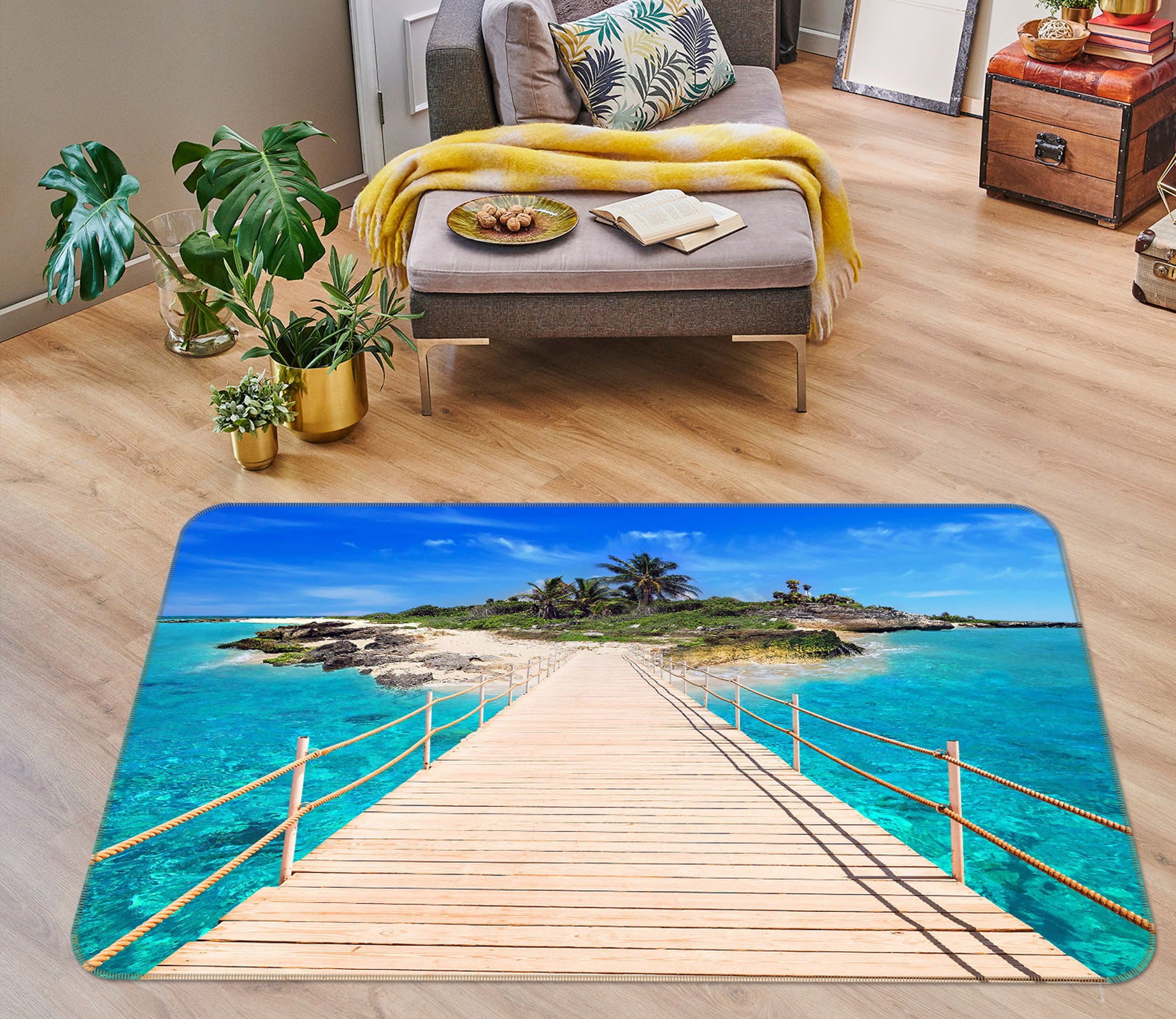 3D Island Bridge 34133 Non Slip Rug Mat