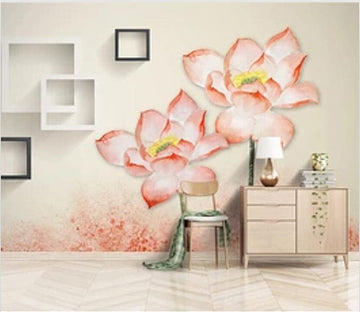 3D Pink Lotus 2859 Wall Murals Wallpaper AJ Wallpaper 2 