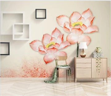 3D Pink Lotus 2859 Wall Murals