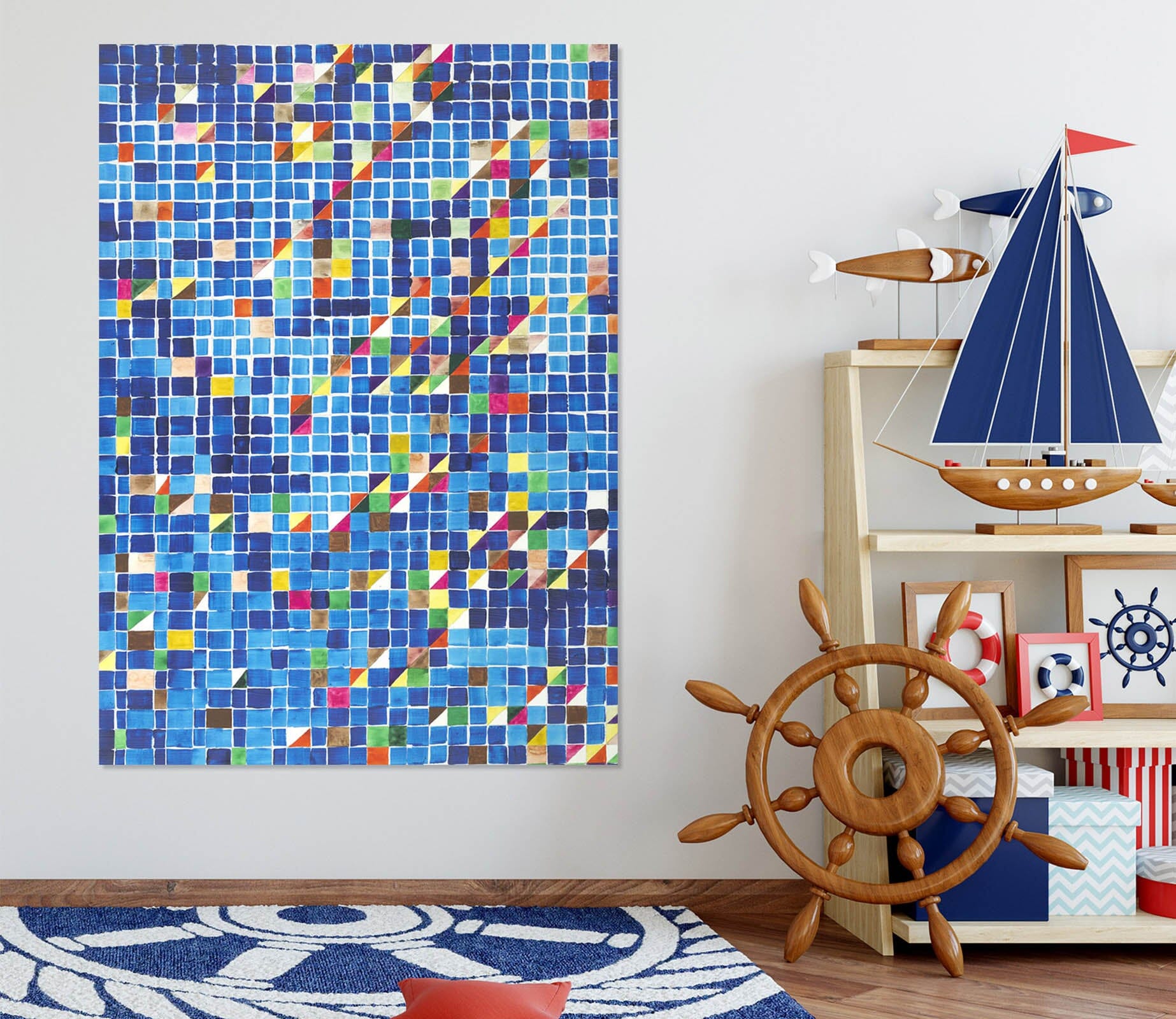 3D Simple Blue 297 Allan P. Friedlander Wall Sticker Wallpaper AJ Wallpaper 2 