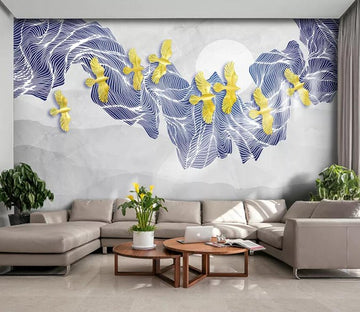 3D Golden Bird 723 Wall Murals Wallpaper AJ Wallpaper 2 