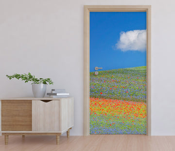 3D Lawn Flowers Hillside 121223 Marco Carmassi Door Mural