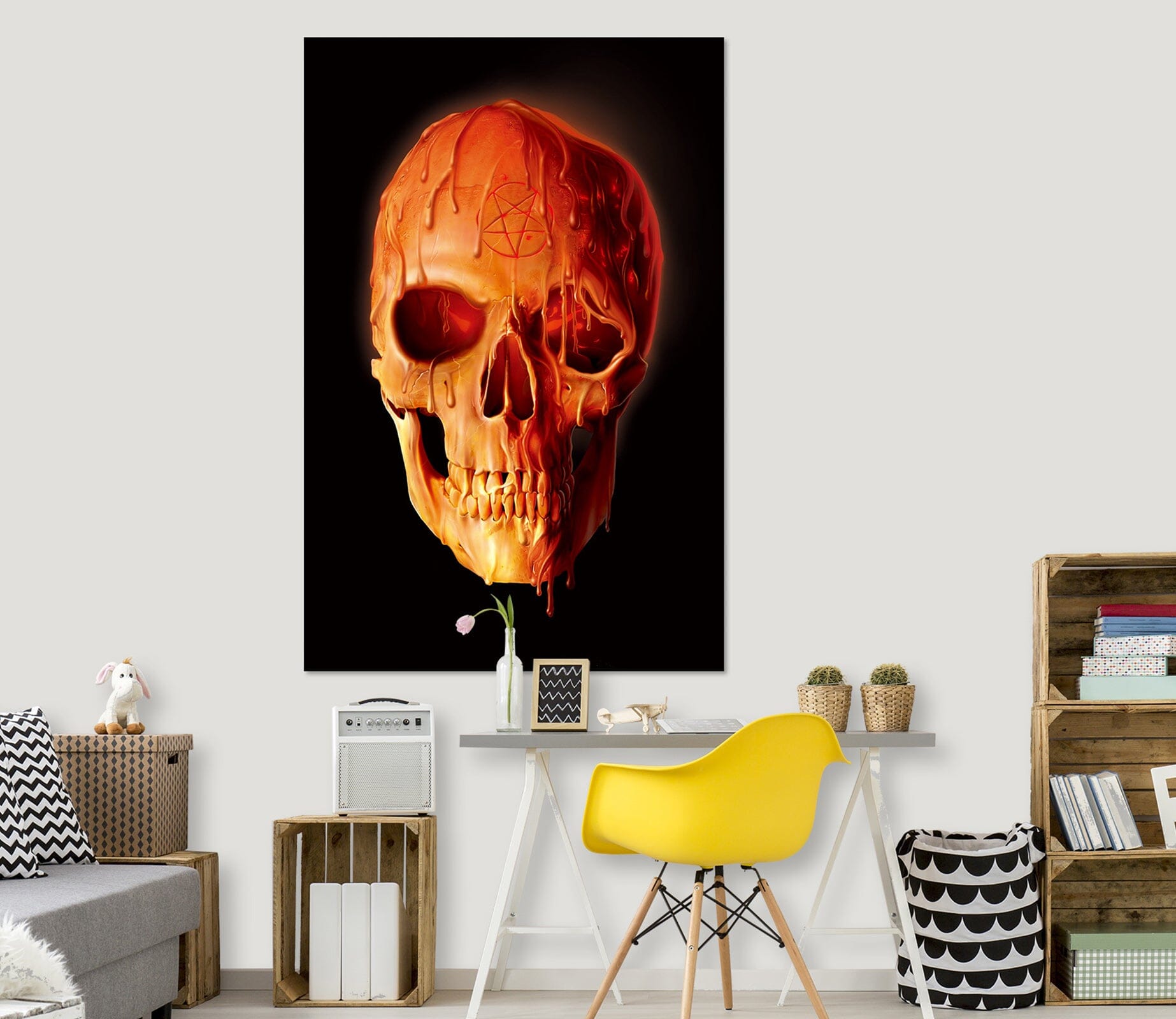 3D Wax Skull 091 Vincent Hie Wall Sticker Wallpaper AJ Wallpaper 2 