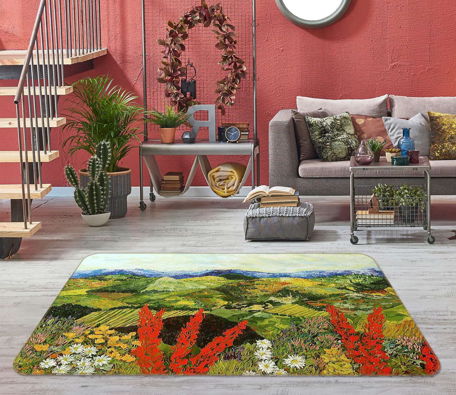 3D Manshan Flowers 1002 Allan P. Friedlander Rug Non Slip Rug Mat Mat AJ Creativity Home 