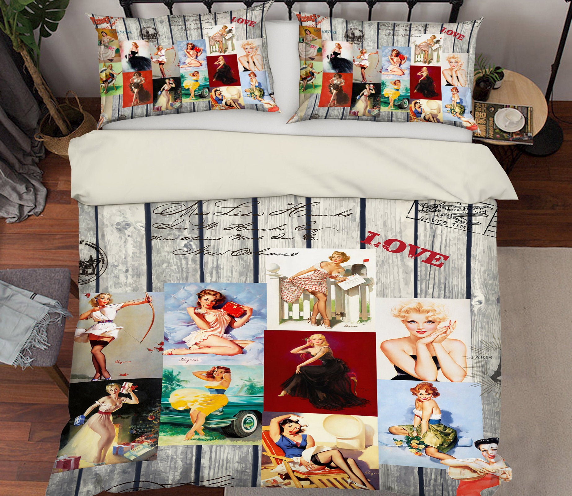 3D Wood Plank Poster 12071 Bed Pillowcases Quilt
