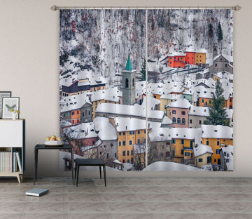 3D Heavy Snow Village 117 Marco Carmassi Curtain Curtains Drapes Curtains AJ Creativity Home 
