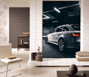 3D Silver Super Run 447 Vehicle Wall Murals