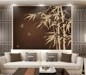 3D Bamboo Leaves 1905 Wall Murals Wallpaper AJ Wallpaper 2 