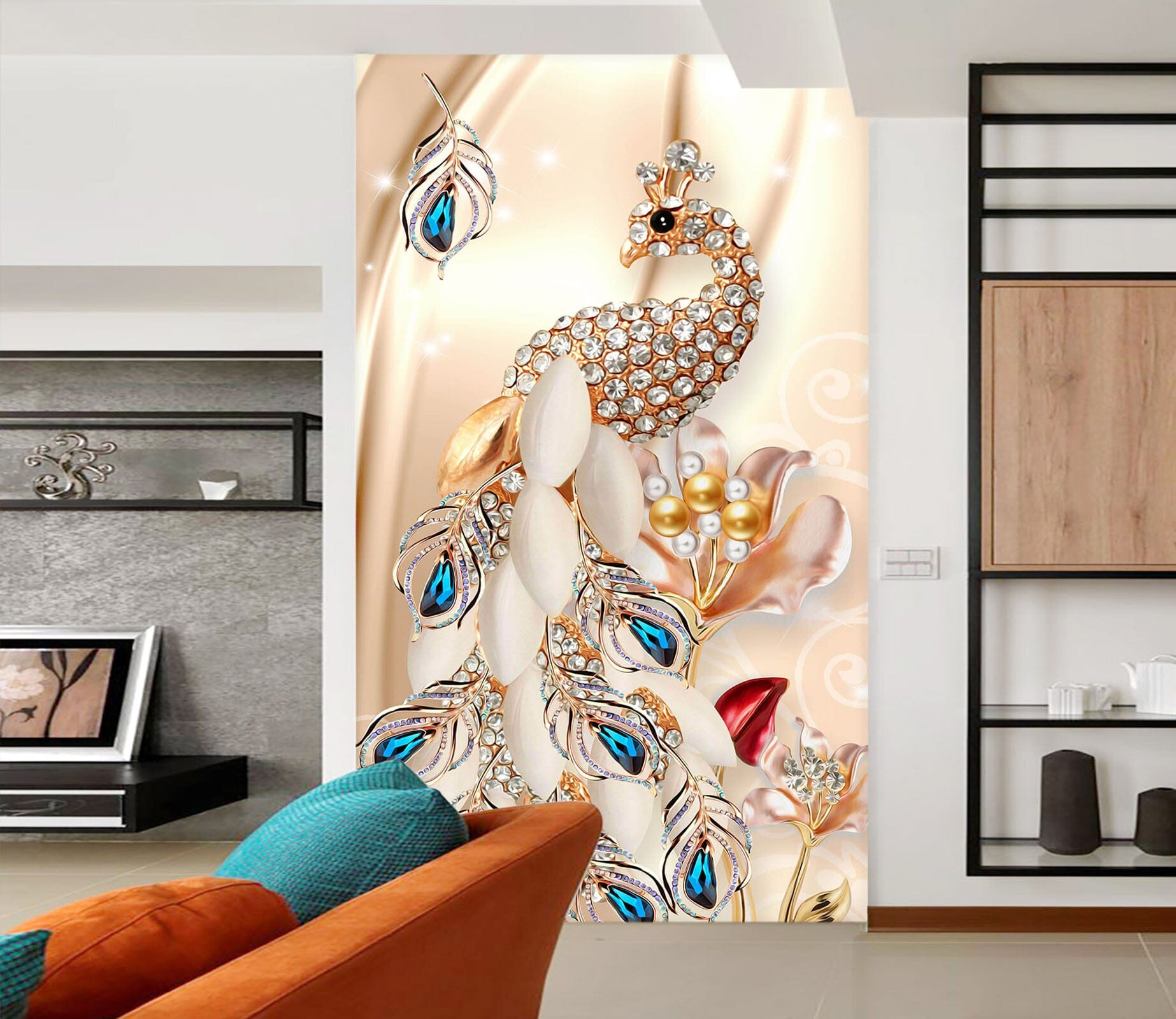 3D Diamond Peacock 1840 Wall Murals Wallpaper AJ Wallpaper 2 