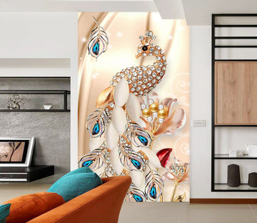 3D Diamond Peacock 1840 Wall Murals Wallpaper AJ Wallpaper 2 