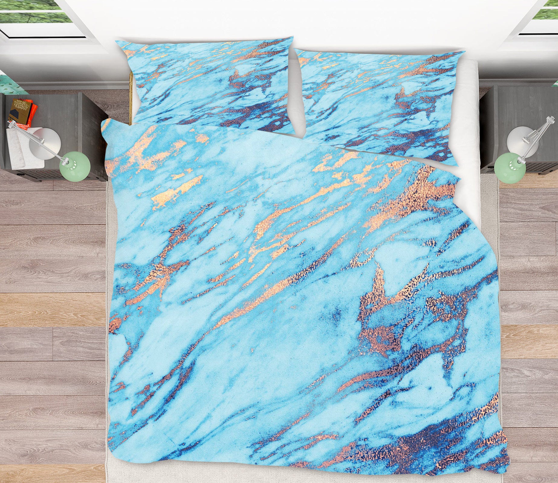 3D Blue Pattern 16104 Bed Pillowcases Quilt