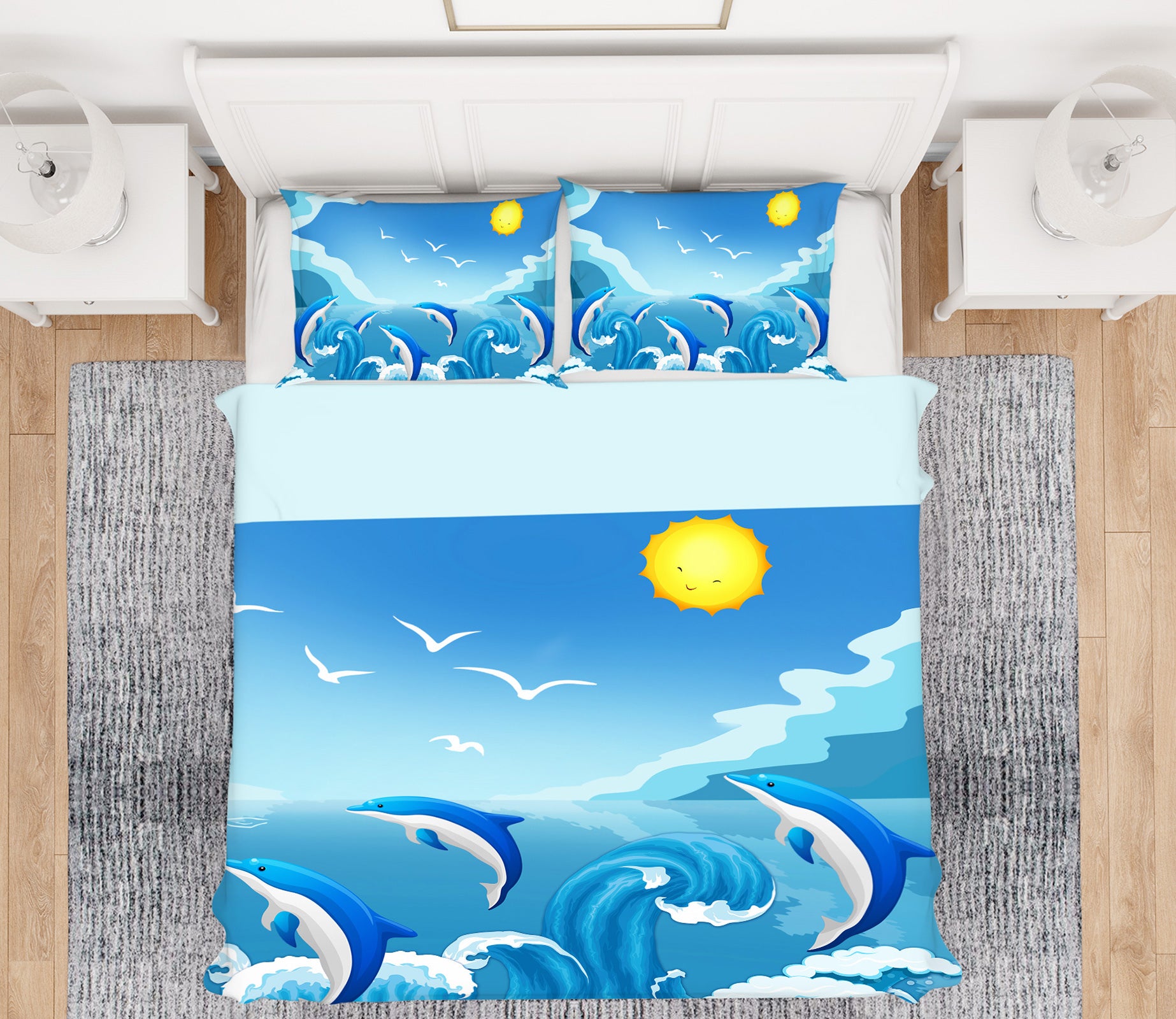 3D Dolphin 13091 Bed Pillowcases Quilt