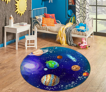 3D Color Planet 75057 Round Non Slip Rug Mat