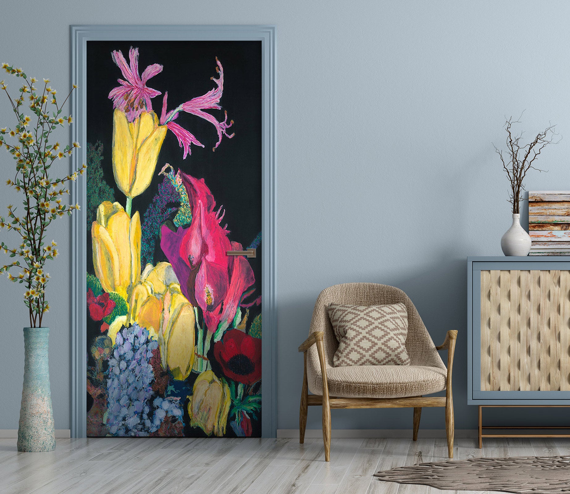 3D Tulip Flowers Color 9420 Allan P. Friedlander Door Mural