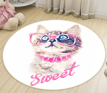 3D Cat 38035 Animal Round Non Slip Rug Mat