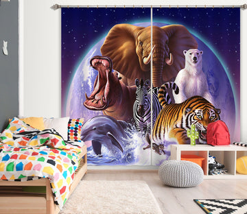 3D Wild World 049 Jerry LoFaro Curtain Curtains Drapes Curtains AJ Creativity Home 