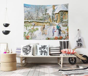 3D House Snow Kid 11233 Trevor Mitchell Tapestry Hanging Cloth Hang