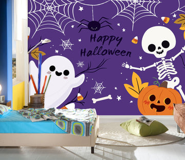 3D Spider Squash Leaves 1011 Halloween Wall Murals Wallpaper AJ Wallpaper 2 