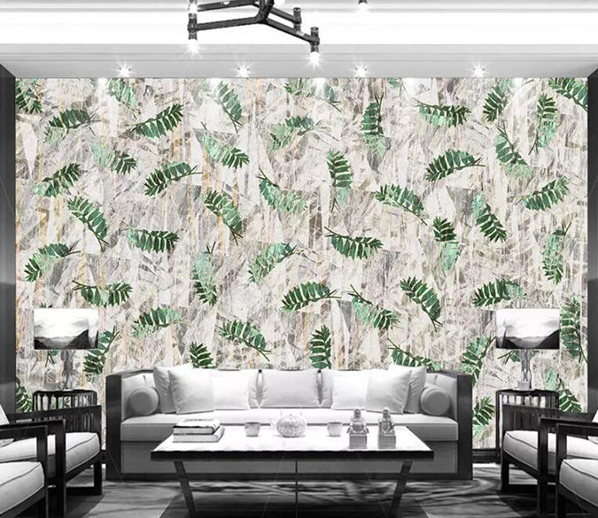 3D Green Leaf 1276 Wall Murals Wallpaper AJ Wallpaper 2 