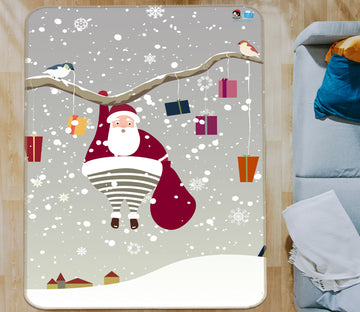 3D Snow Santa Claus 55131 Christmas Non Slip Rug Mat Xmas
