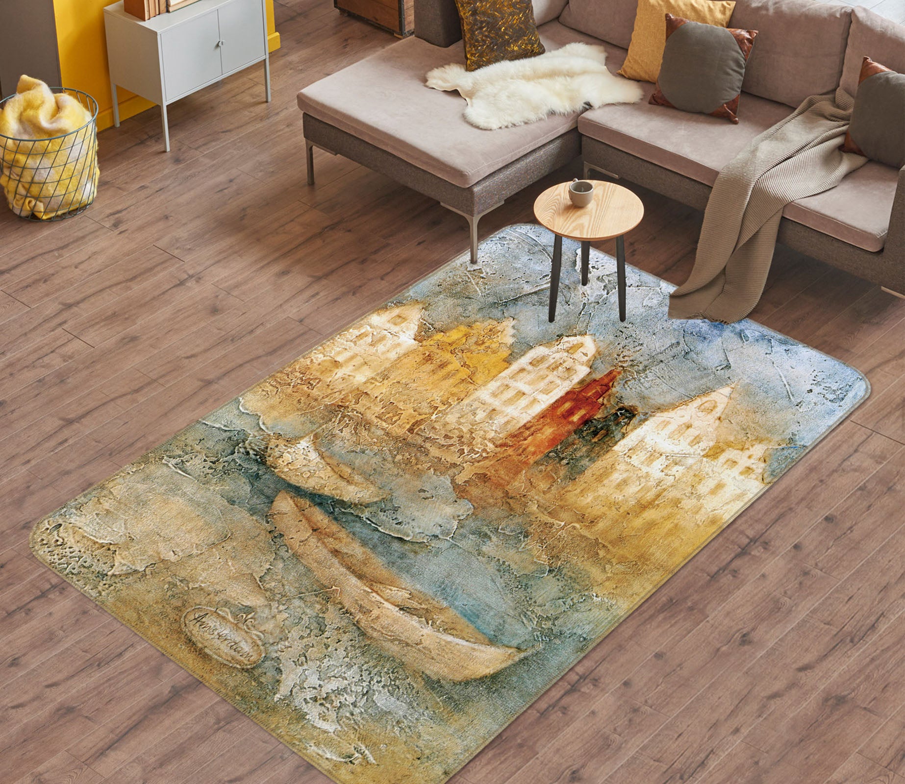 3D Houses Ferry 32195 Non Slip Rug Mat