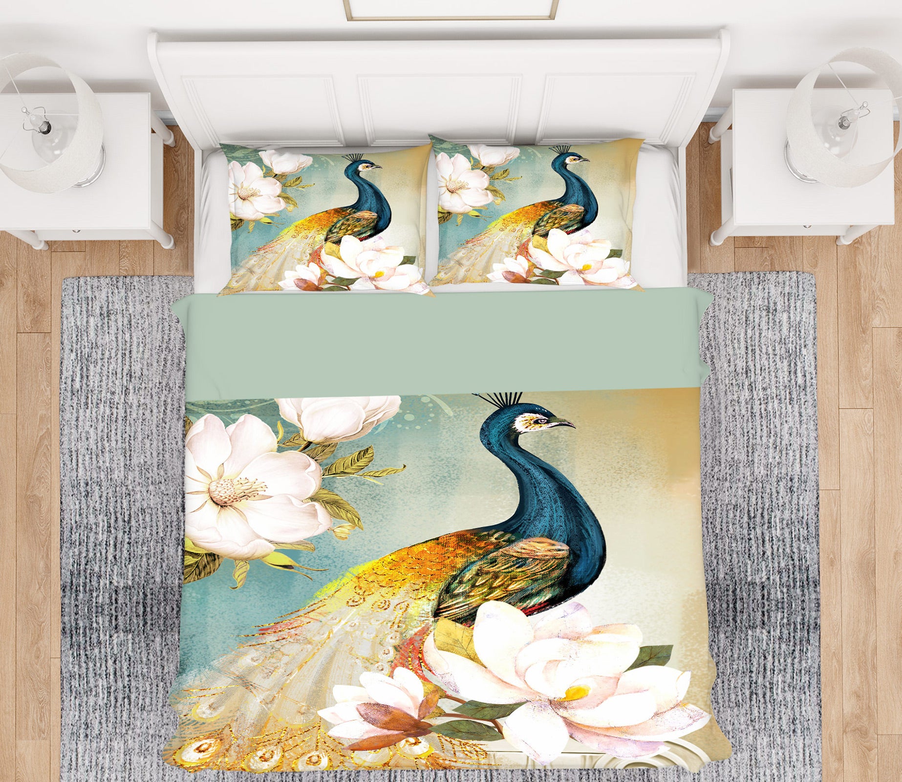 3D Peacock Flowers 16144 Bed Pillowcases Quilt