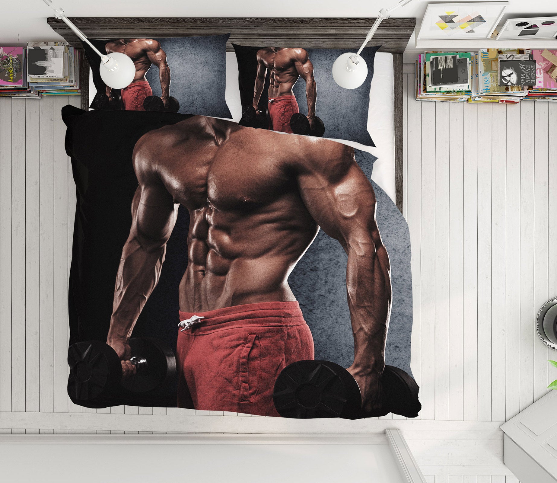 3D Dumbbell Fitness 14151 Bed Pillowcases Quilt