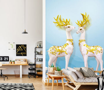 3D Golden Fawn 1807 Wall Murals Wallpaper AJ Wallpaper 2 