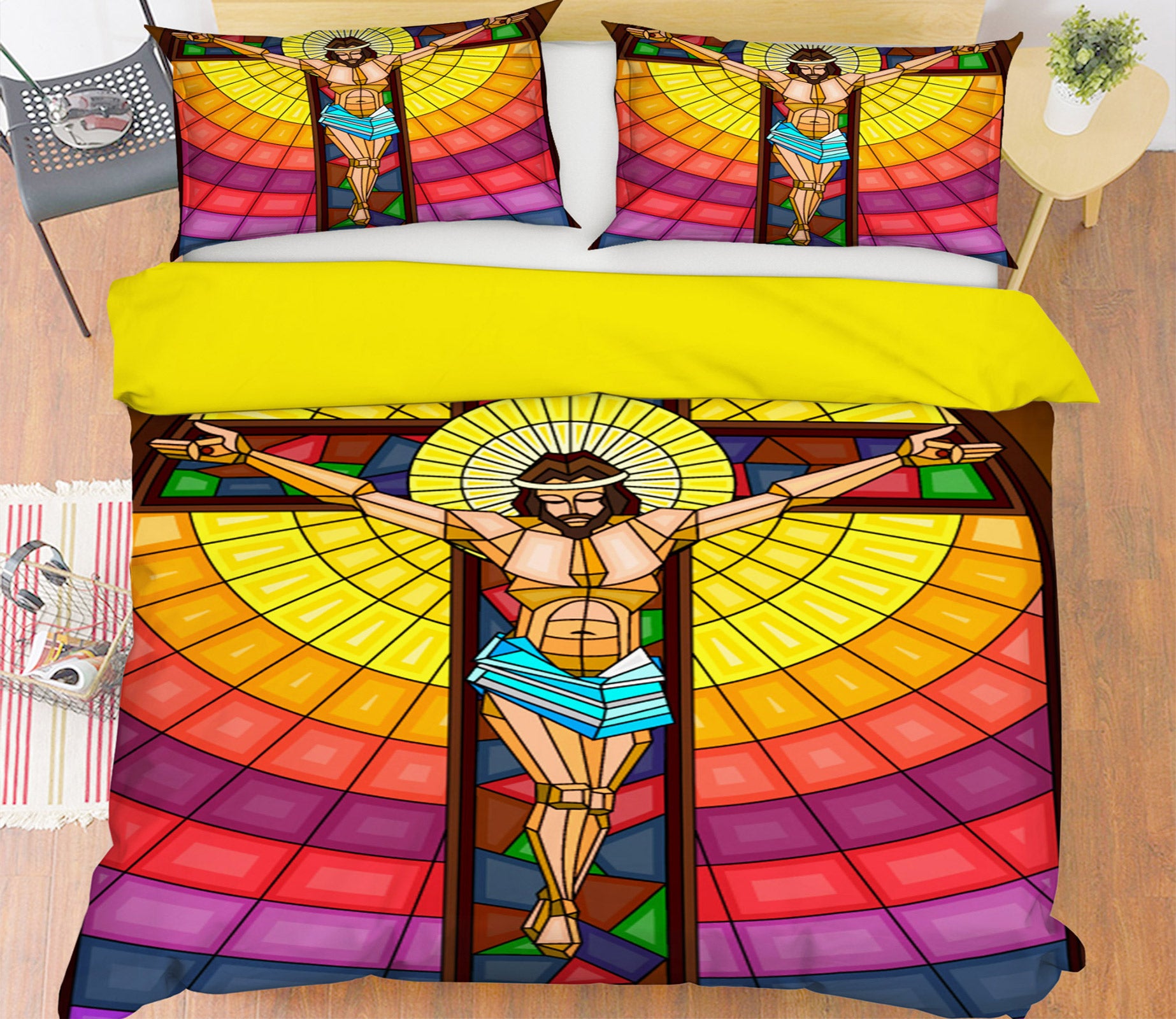 3D Statue Of Jesus 13164 Bed Pillowcases Quilt